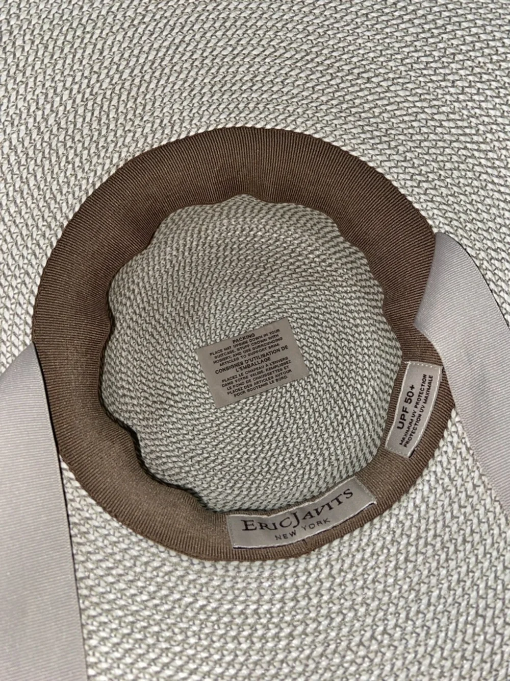 RARE Like new Eric Javits Artista Straw Hat - white taupe - Picture 9 of 15